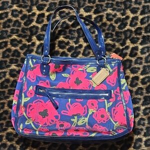 Coach Navy Poppy Purse Set